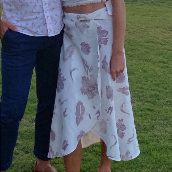 Aritzia Wilfred Eleta Linen Floral Midi Skirt - Picture 9 of 9